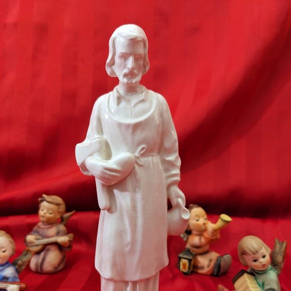 Vintage 1956, White Goebel Sacrart Statue of St. Joseph, The Carpenter 7.5" Tall - Picture 1 of 10